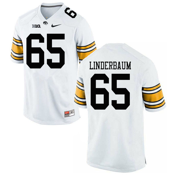 Men #65 Tyler Linderbaum Iowa Hawkeyes College Football Jerseys Sale-White